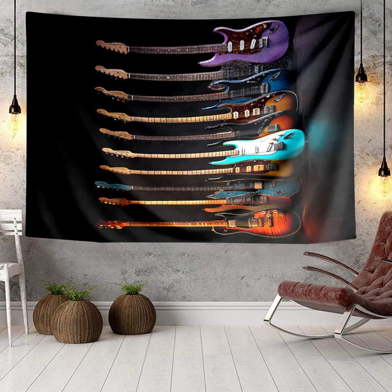 Guitar Collection Diversity Tapestry, Unique Design Tapestry, Wall Decor for Bedroom,Livingroom, Playroom,Heartwarming Fan Holiday Gifts