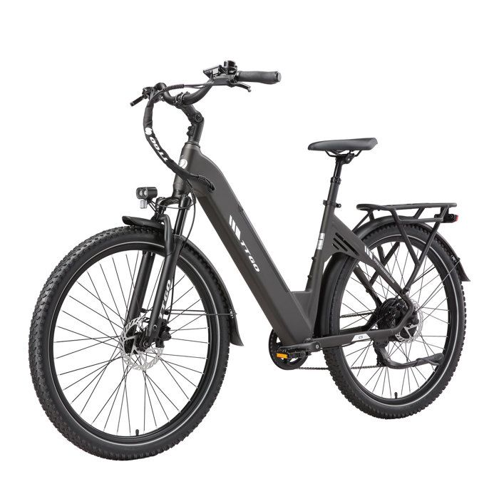 TTGO C5 Elektrische Fiets 27.5" - 250W Motor, Verwijderbare 48V 13.5Ah Batterij, 90-110km Actieradius, 7 Shimano Versnellingen-grijs