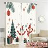 2pcs,Curtains Christmas Tree Snowman Polar Bear Gifts Contemporary Modern Curtains Semi-Sheer Curtains Decorations Outdoor Use
