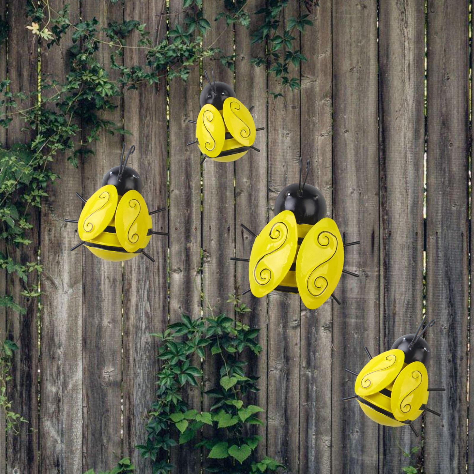 

4x Bumble Bees Statue 3D Honey Bee Wall Art for Office Farmhouse Room