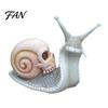 Weatherproof Patio Accents Halloween Skull Snail Statue, Gothic Home Decor, Creative Resin Crafts Figurine Ornaments for Outdoor Garden Lawn