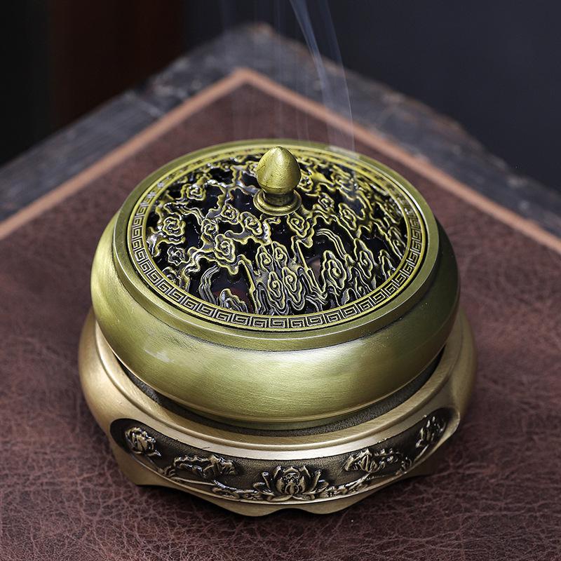Brass Incense Burner for Sandalwood, Agarwood, and Coils - Perfect for Home, Tea Ceremony, and Indoor Use