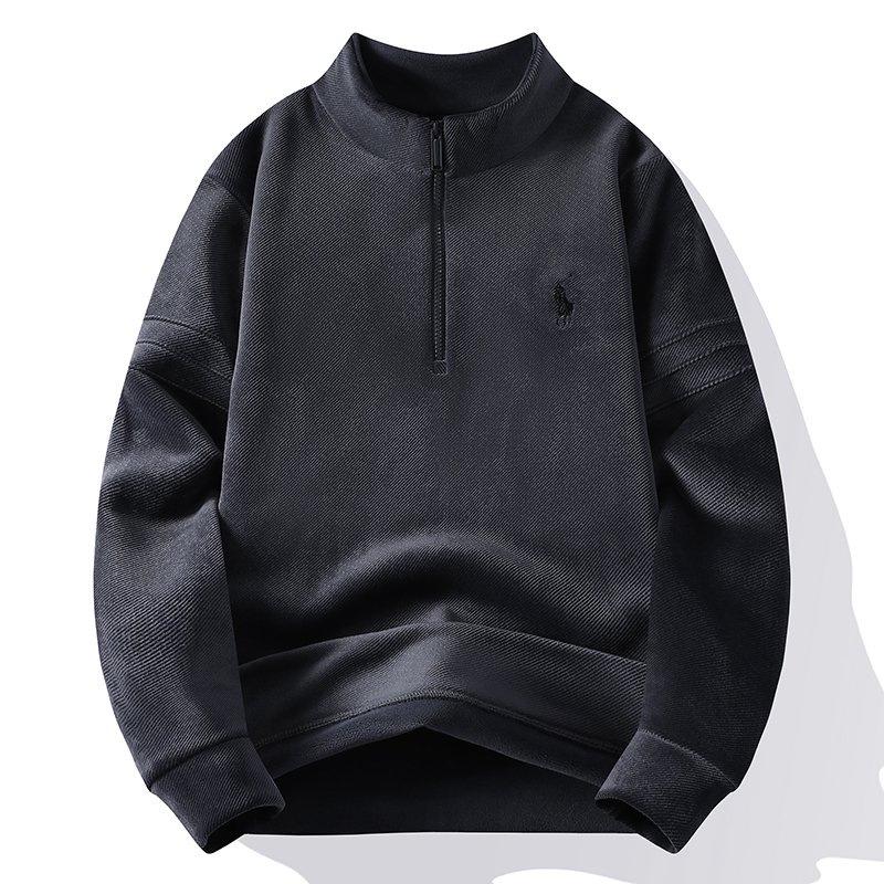 

Men s Winter Warm Stand Collar Loose Fit Embroidered Hoodie - Korean Casual Style M темно-сірий