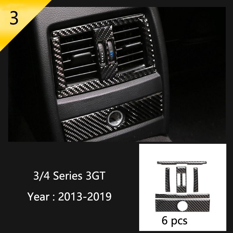 Car Styling Carbon Fiber Interior Button Panel Decoration Cover Trim Sticker Frame For BMW 3 Series F30 3gt F34 F32 Accessories