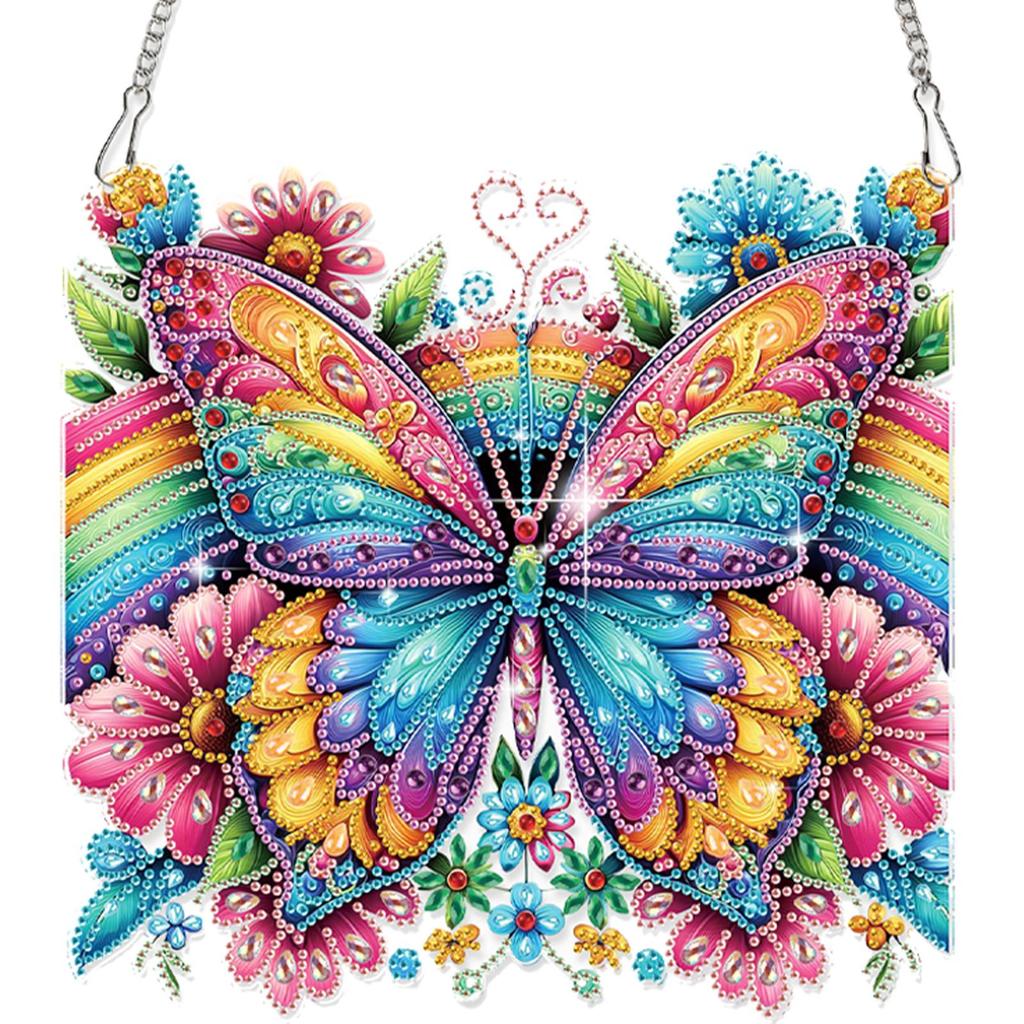 2D/Flat DIY Hanging Diamond Art Kits Diamond Painting Set Diamond Art Pendant Single Side Drill DIY Home Decor Hanging Charm