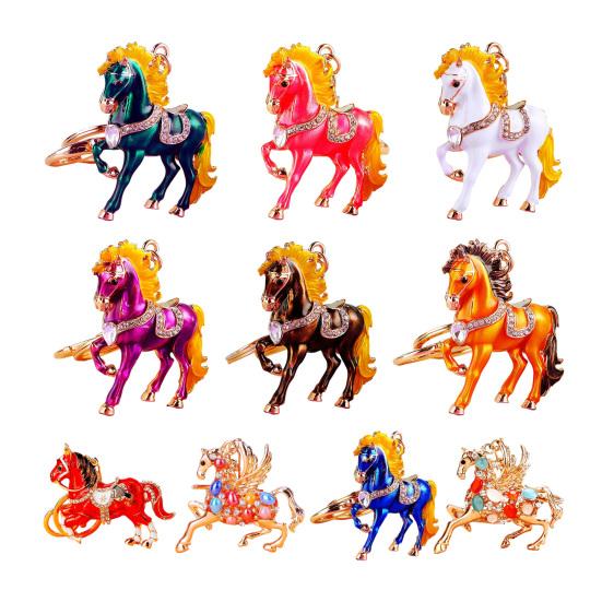 Horse Keychain Sparkling Rhinestone Keyring with Sparkling Rhinestones Inlaid Decorative Good Fortune Key Chain Holiday Accessory