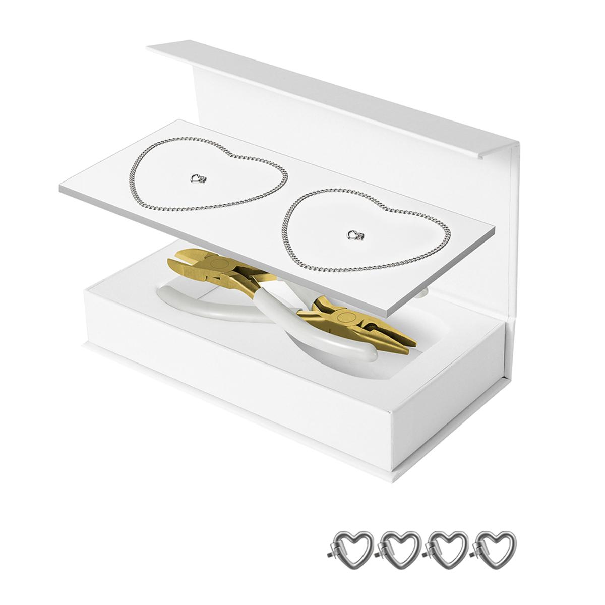 

1 комплект постоянного браслета включает в себя 2 браслета 4 сердечка-пуговицы 2 плоскогубца Forever Jewelry Making Tools DIY Crafting Project Помолвочный подарок A