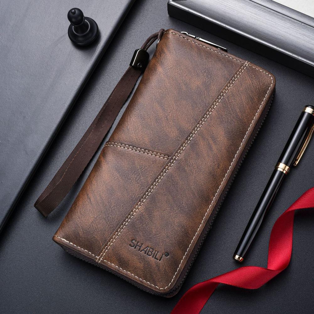 

New PU Leather Men s Wallet Black Coffee High Capacity Retro Coin Purse Long Style Slim Wallet Men Women темный кофе