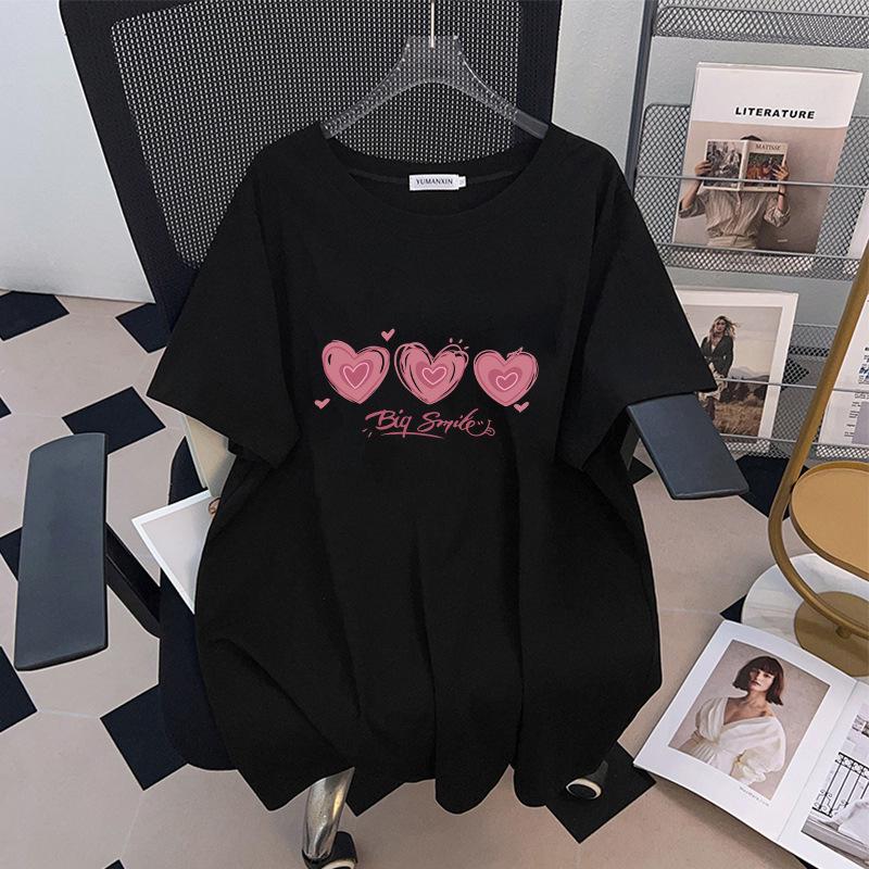 Women s Plus Size Mid-Length Short-Sleeve Slimming T-Shirt 6XL