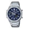 EDIFICE 100 metros à prova d'água moda estilo simples Quartzo Pulseira de Aço relógio masculino mostrador azul ECB-S10YD-2AJF