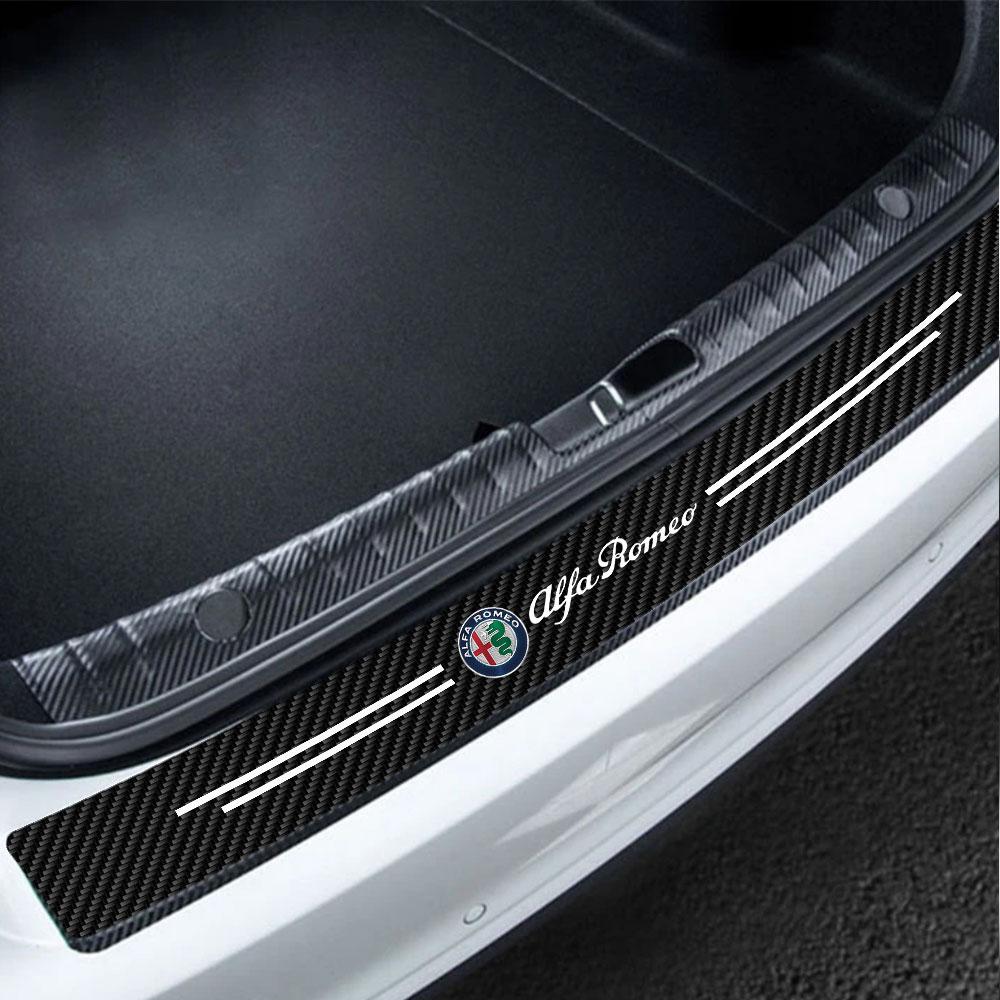 4pcs Car Door Threshold Scuff Plate Carbon Fiber Sill Protector Stickers For Alfa Romeo Giulia Giulietta 159 156 MITO Stelvio