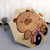 1pc Bear Riding Bike Outdoor Umbrella - Automatic Opening/Closing, Portable Tri-Fold Design with 8-Rib Iron Frame, Perfect Gift for Fans, Travelers, D