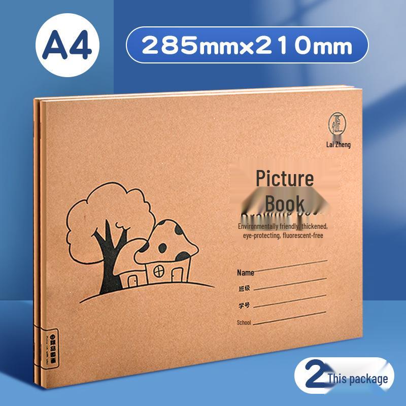 4 Thickened Cowhide Sketchbooks: Blank Doodle Paper for Children and Elementary Art