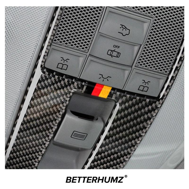 Carbon Fiber For Mercedes Benz C E Class W204 W212 Car Reading Light Control Panel Trim Frame Sticker Auto Interior