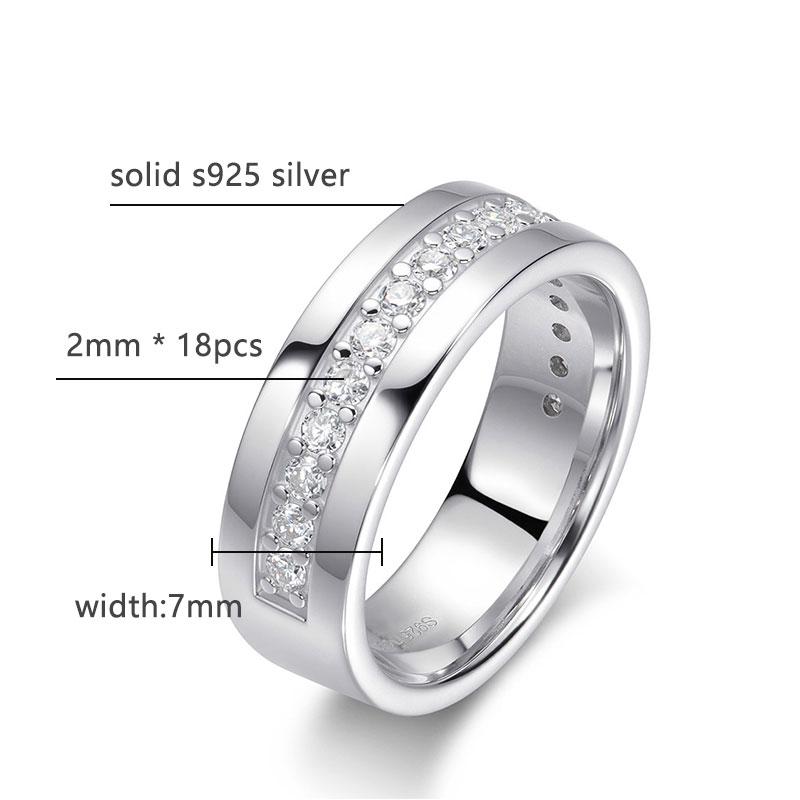 KNOBSPIN 2mm Runder Moissanit Ewigkeitsband Ring GRA Zertifizierter Labor Moissanit S925 Sterlingsilber Eheringe für Damen Herren