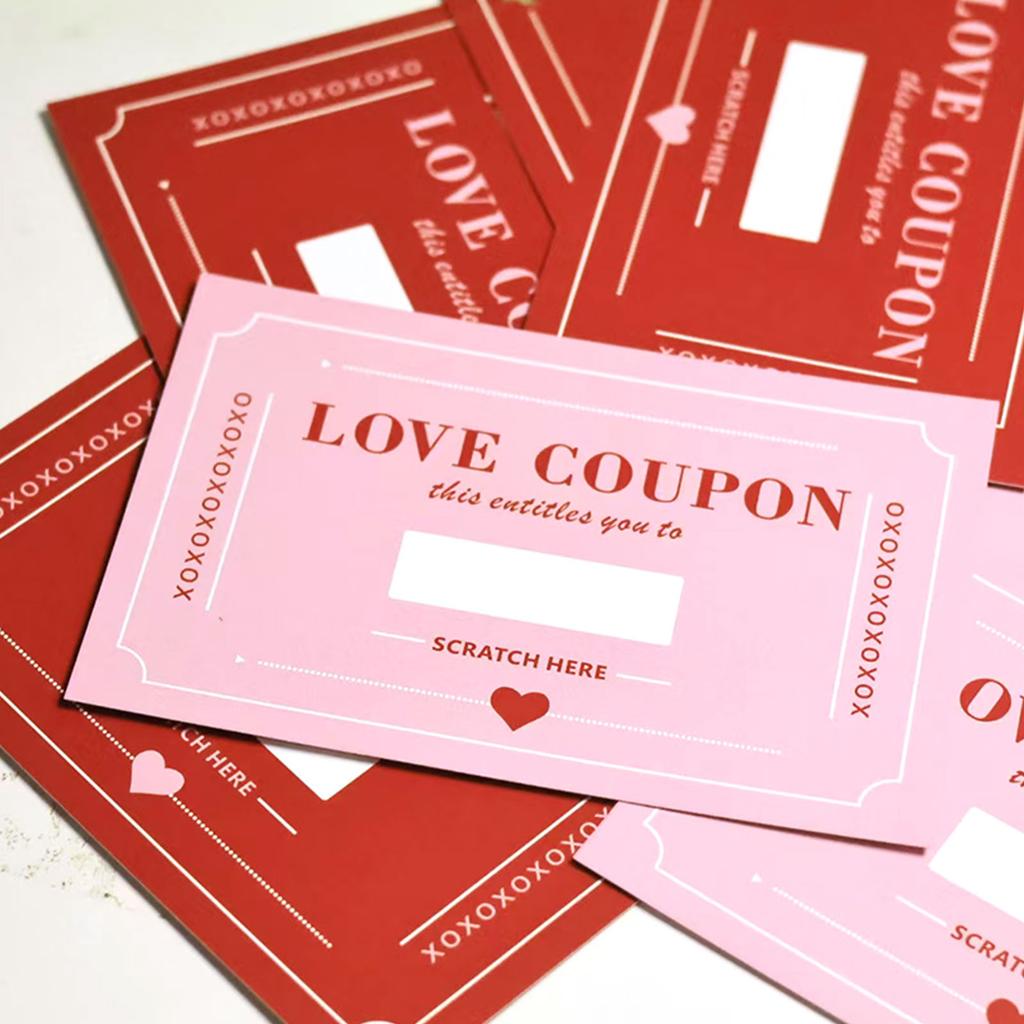 30Pcs Scratch-Off Love Coupons Multi-Purpose Couple Scratch Off Cards Dating Scratching Card Anniversary Creative Gifts