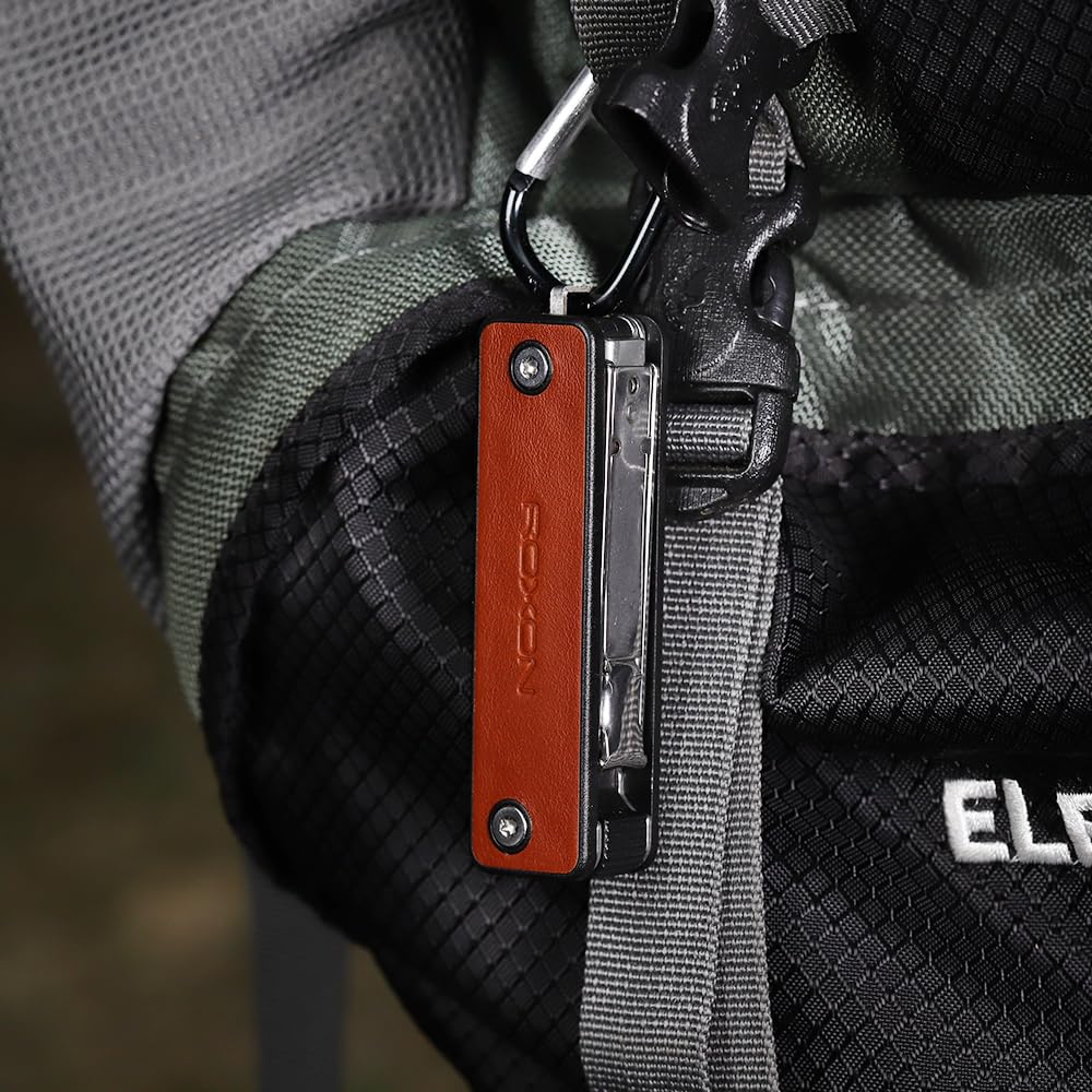 ROXON M4 Herramienta cortauñas portátil con navaja de bolsillo de cuero con producto de cuidado personal de seguridad con funciones como uña botella haciendo un práctico