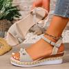 Women'S Bow Platform Wedge Sandals With Straps Espadrille Soles And Open Toes Lightweight And Slip Design Teal Sandal For Womens