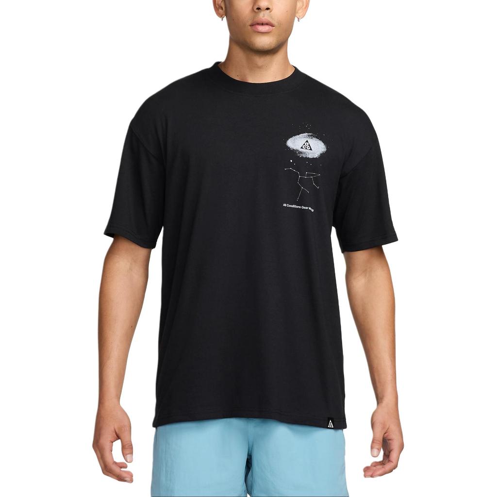 Nike ACG Series Printed Design Comfortable Loose Short Sleeve T-Shirt Men Tops Black FZ5275-010