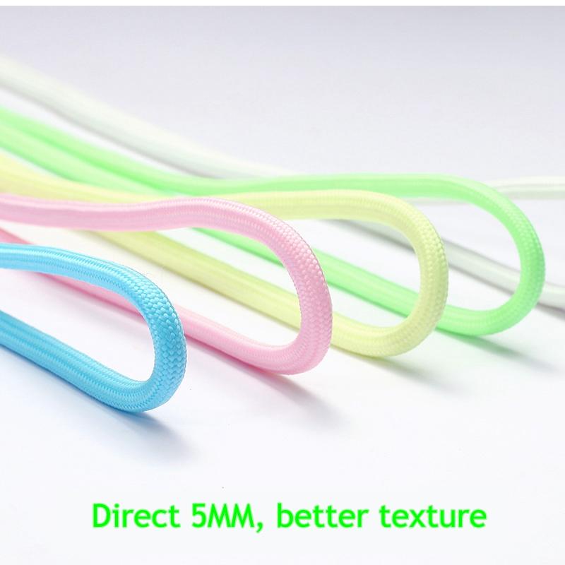 Luminous Shoe laces 0.5CM Bold High Quality Fluorescent Shoelaces Glow In The Dark Night Round Shoelace Sneaker Laces Shoes