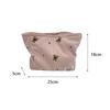 Portable Cartoon Bear Makeup Bag Corduroy Large Capacity Cosmetic Bag Pen Bags For Women Lady Girl