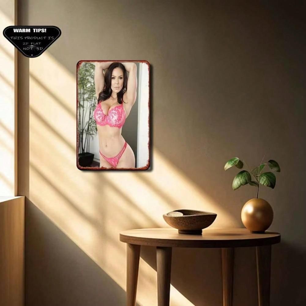 Sexy Pink Lace Lingerie Metal Tin Sign Bedroom Bar Garden Decor