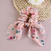 Hair Band Floral Print Bunny Ears Shape Elastic Hair Tie No Irritating Scalp Hair Rope Versatile Hair