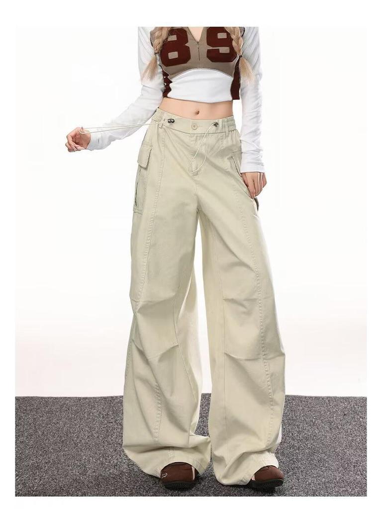 Women's Korean-Style Trendy Cargo Pants: Versatile, Lightweight, High-Street Fashion for Spring/Summer