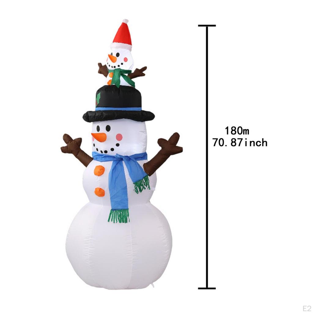 Christmas Snowman Inflatable Xmas Ornament with Branch Hand Glow Funny Yard Decoration Indoor