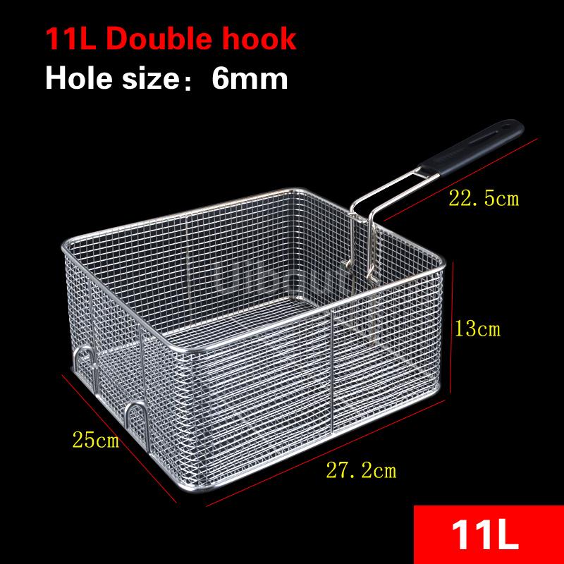 French Fries Frying Basket Net Food Basket Stainless Steel Fry Frame Square Oil Filter Frying Basket Frying Screen Strainer