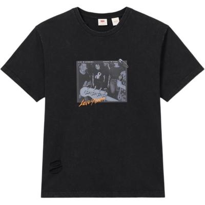 Levis Loose Fit Printed Casual Comfortable Crew Neck Short Sleeve T-Shirt Men Tops Black 002X3-0000