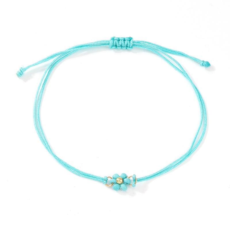 Flower Beaded Bracelets Adjustable Waterproof Cord Boho Beach Jewelry for Girls Women Summer Holiday Travel