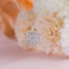 Collana con ciondolo a forma di fiocco di neve ghiacciato con strass lucido, regalo di Natale
