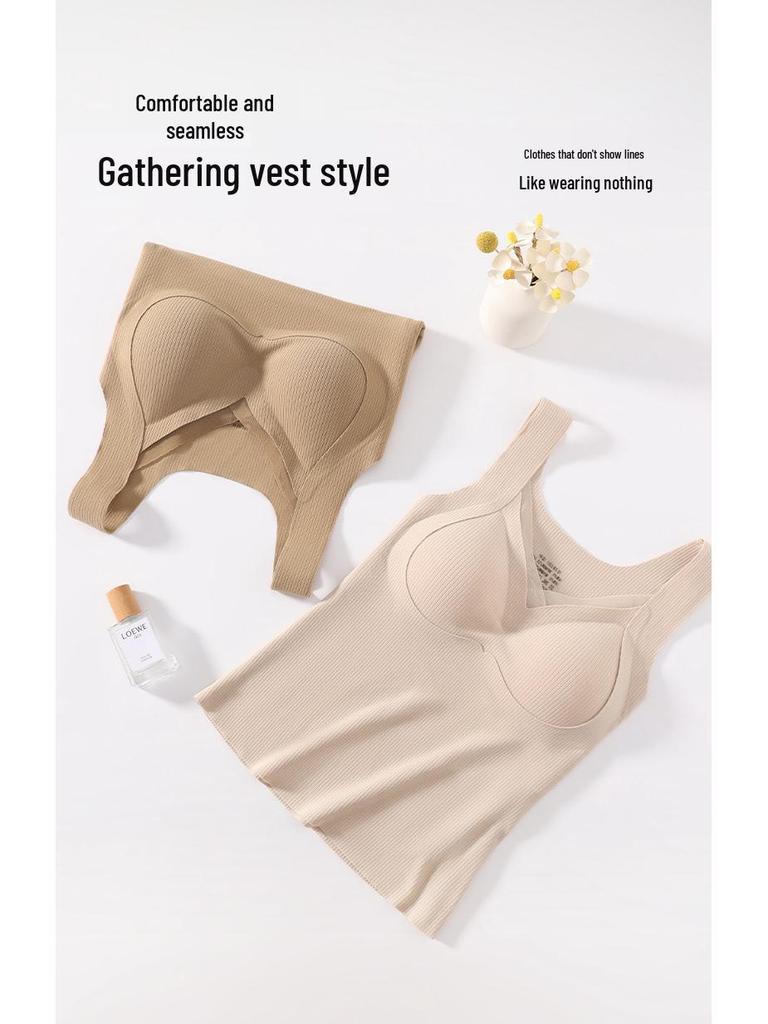 Women's Seamless V-Neck Vest - Warm, Slimming Base Layer with Built-in Support