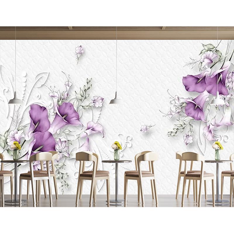 Carta da Parati Moderna 3D Stereo Fiore Murale Floreale Pittura Murale Sfondo Soggiorno TV Divano Camera da Letto Arredamento Casa