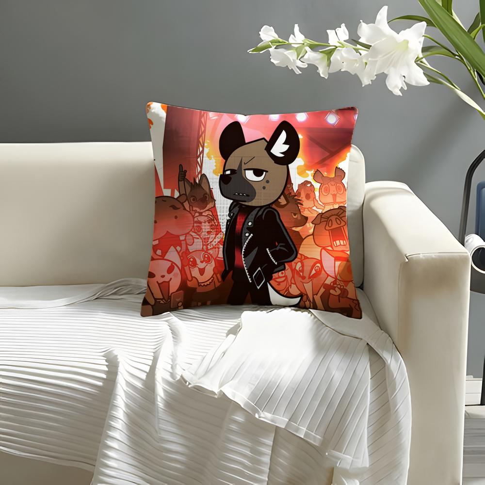 Cute anime AaggretsukoES Pillow Case Natural Linen Organic Fabric DoubleSided Printing Sofa Home Decor Cushion Cover
