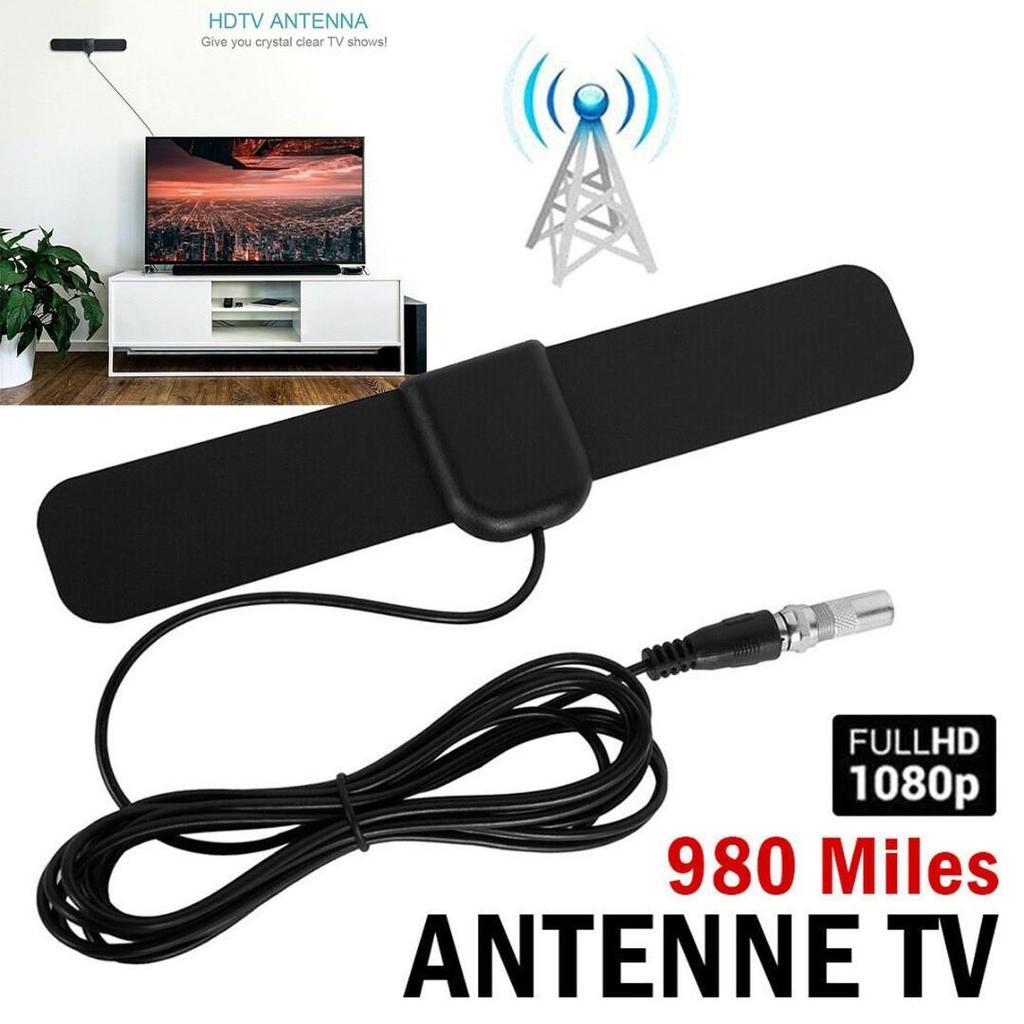 Antena HDTV Interior DVB-T2 de 980 Millas con Amplificador de Señal 1080P