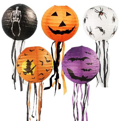 8 Zoll Halloween Kürbis Papierlaterne Hängende Halloween Dekoration Party für Zuhause Horror Layout Requisiten Halloween Dekoration
