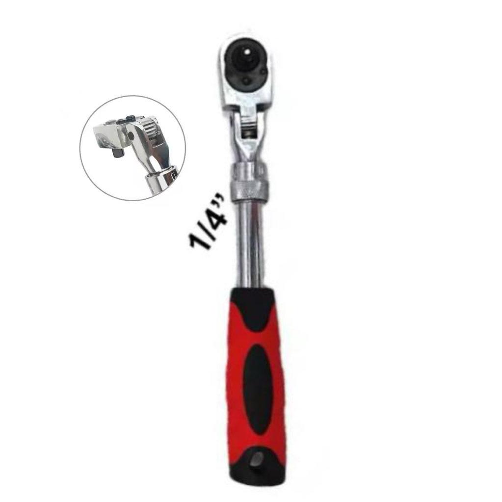 3-Piece 72-Tooth Telescopic Flexible Quick-Release Ratchet Wrench Set, Chrome Vanadium Steel