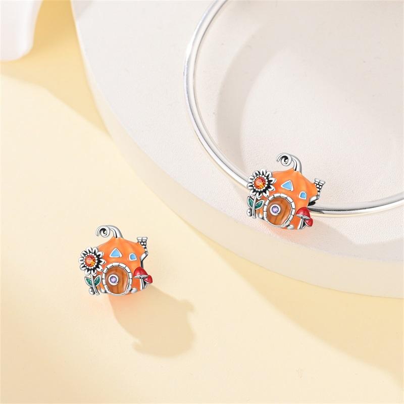 Copper Pumpkin House Beads Jewellery Fit Original Bracelet Necklace For Women Diy Gift