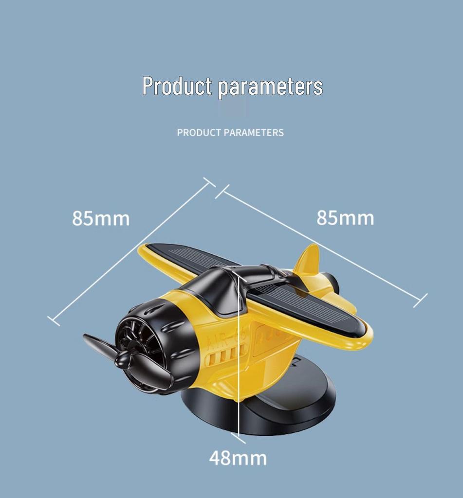 Solar-Powered Rotating Airplane Dashboard Ornament