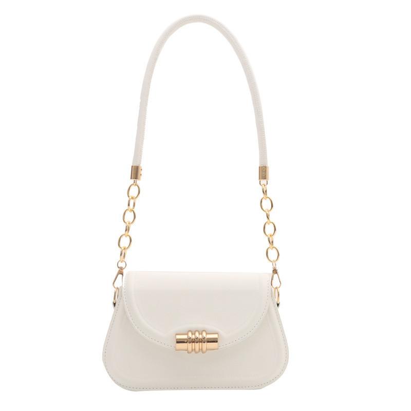 Stylish Pu Shoulder Bag With Chain Trendy Street Style Women s Cross-border Wholesale Bag белый