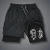 Trendiga Europeiska & Amerikanska Tecknade Tryck Andningsbara Dubbellagrade Sportshorts - Avslappnad Passform