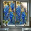 Sticker pour Vitre Statique, Film pour Fenêtre Texture Fleur en Verre Coloré, Autocollant de Fenêtre Imperméable Anti-poussière Bloquant les Rayons UV pour la Décoration de la Maison