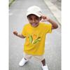 European Size Boys Round-neck Short-sleeved T-shirt with Cartoon Corn Pattern Print