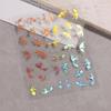 1 Feuille Autocollants Nail Art 3D Coquillages Poulpe Été Décalcomanies Ongles Carpe Koï Décoration Fournitures Nail Art en Relief Décoration Manucure