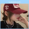Womens Cotton Casual Baseball Hat With Stylish Letter Decoration And Crown Rounded