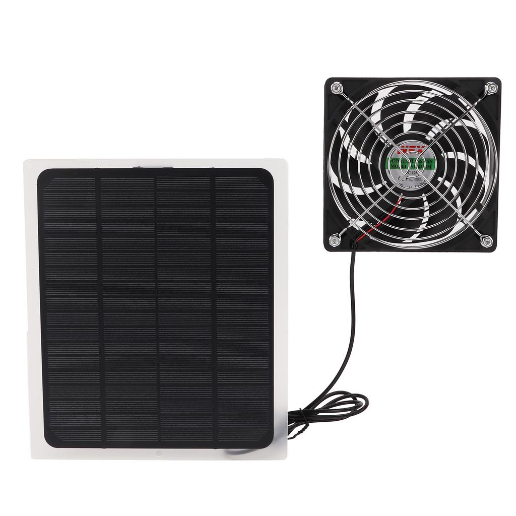 10W Solar Panel Fan Kit Waterproof Cooling Ventilator for Dog Chicken House Greenhouse