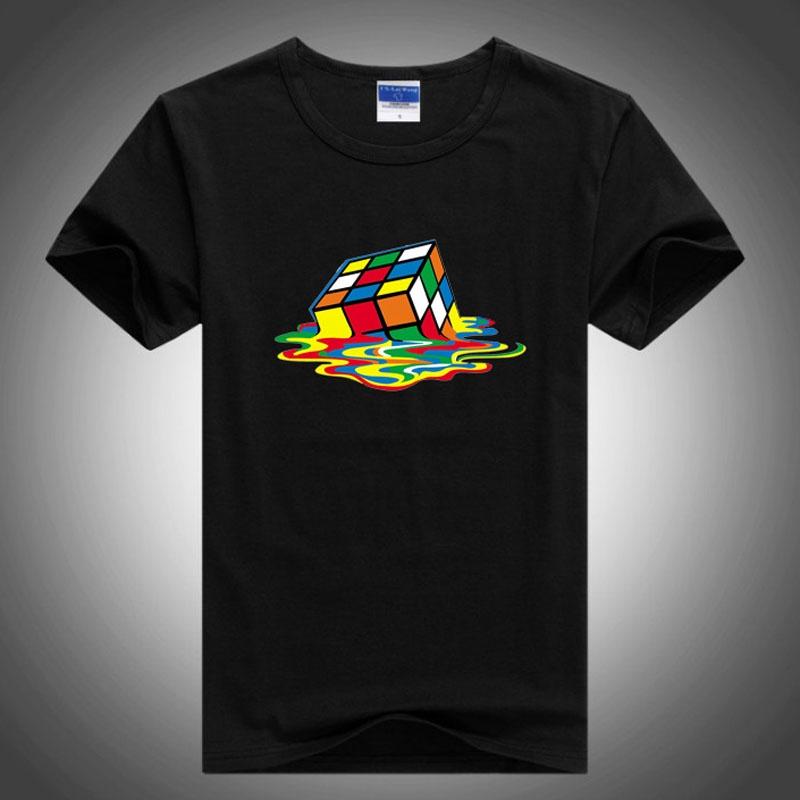 Fashion Big The Bang Theory Shelton Rubiks Cube Men Short Sleeve Tshirts