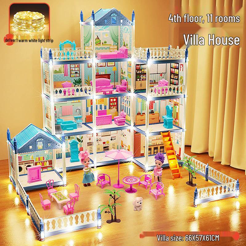 Children's Pretend Play Castle Dollhouse - Educational, Assembled, Birthday Gift for Girls